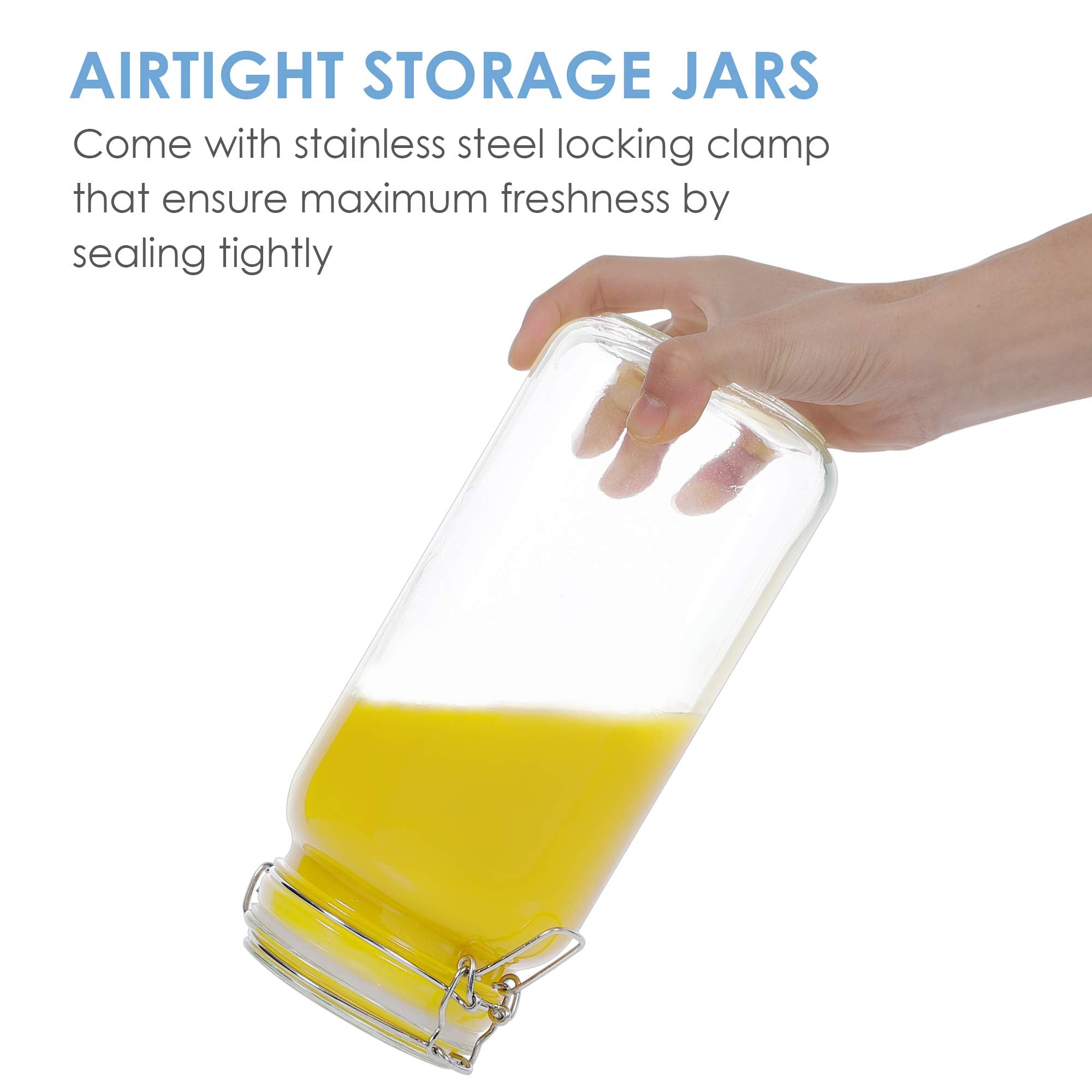 Glass Food Storage Jars, Set of 3