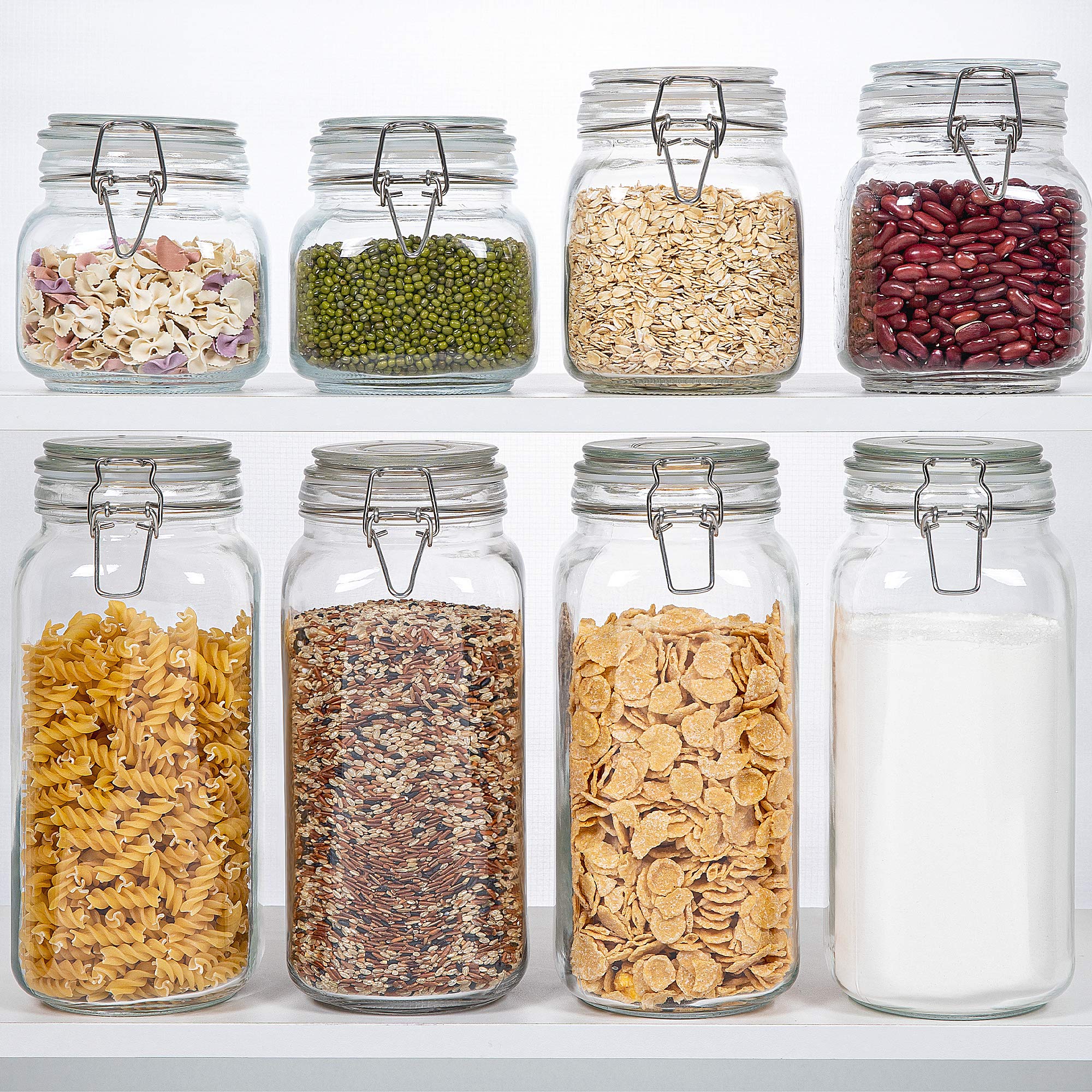 Glass Food Storage Jars, Set of 3
