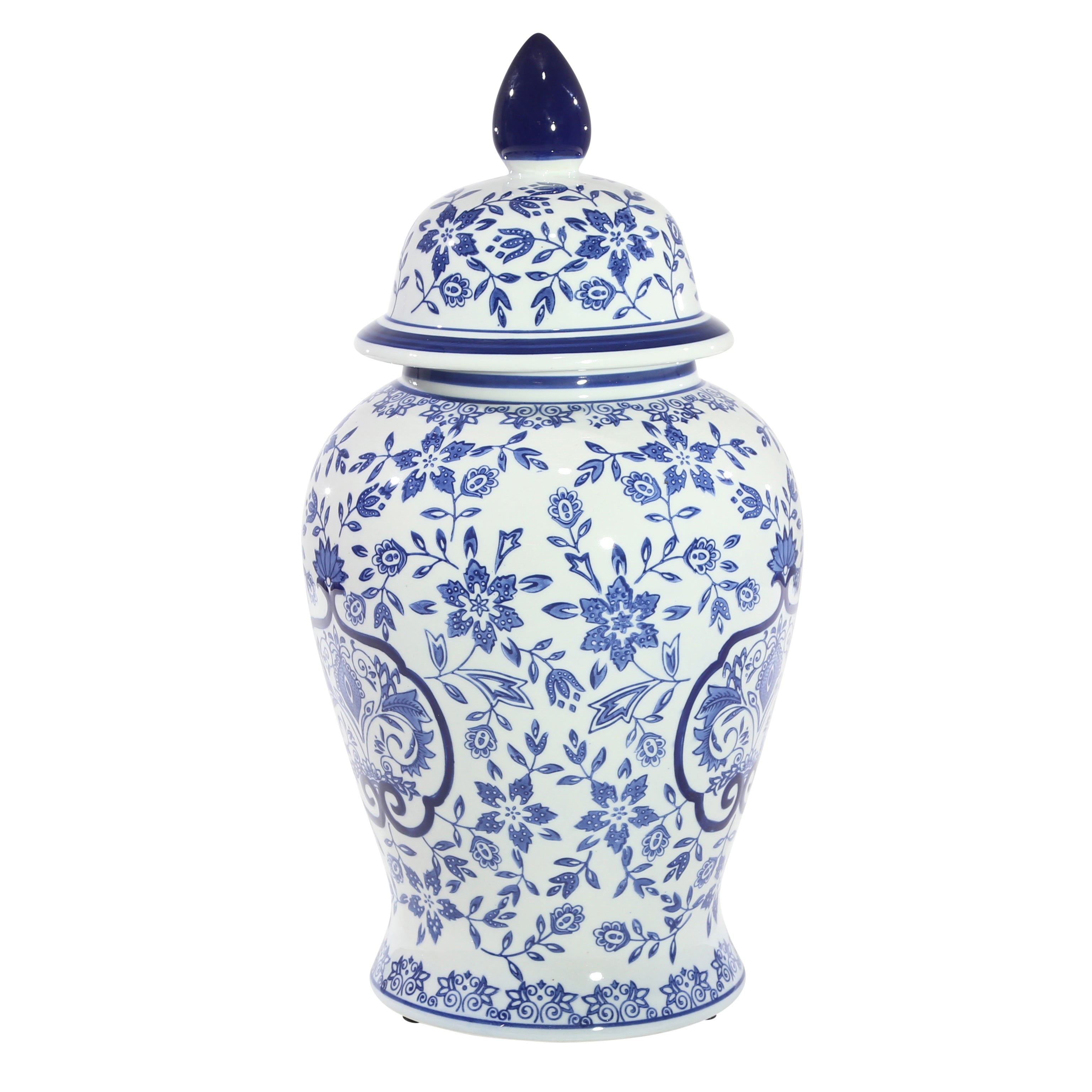 White/Blue Temple Jar 18", Jars