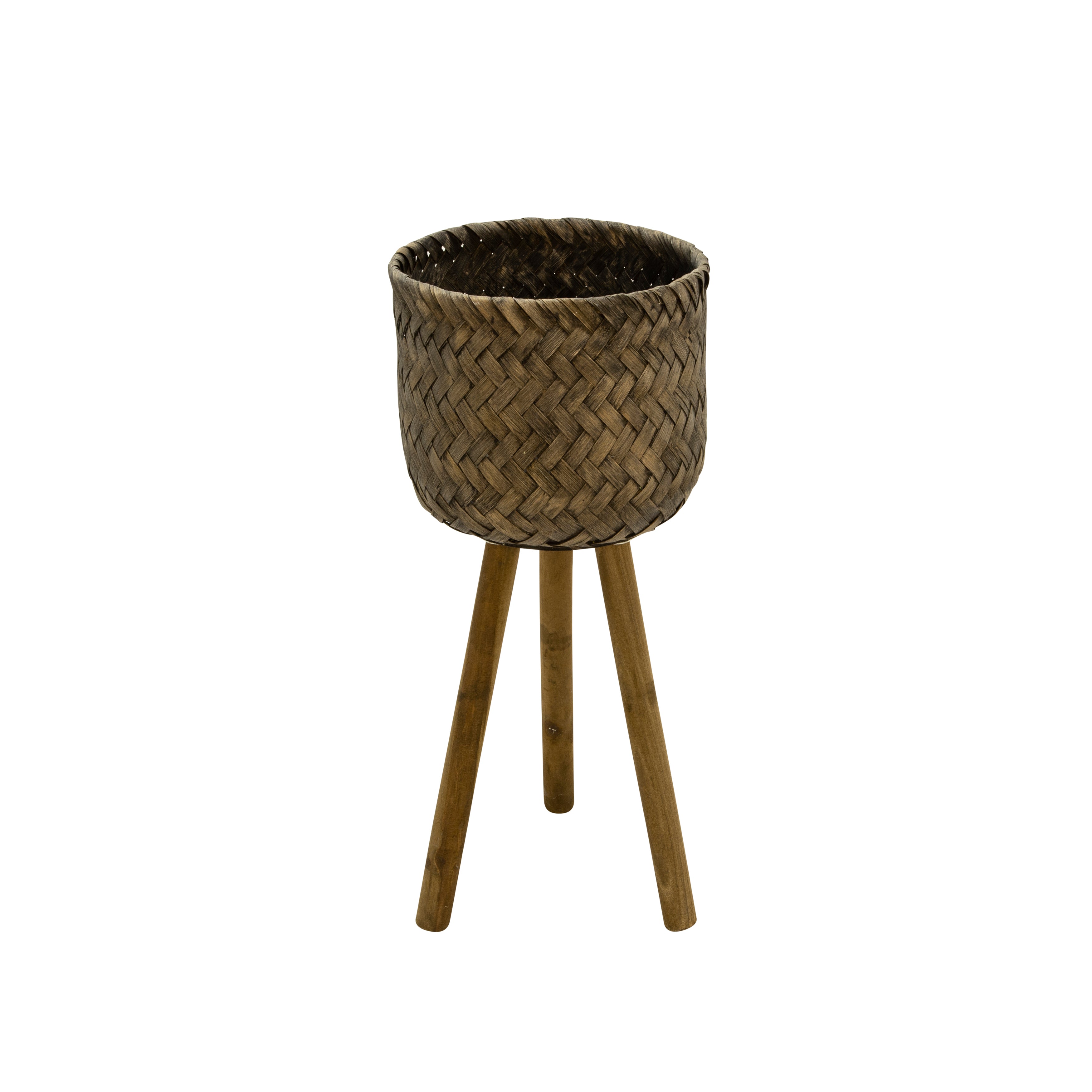 Set of 2 Bamboo Planters On Stands, Planters