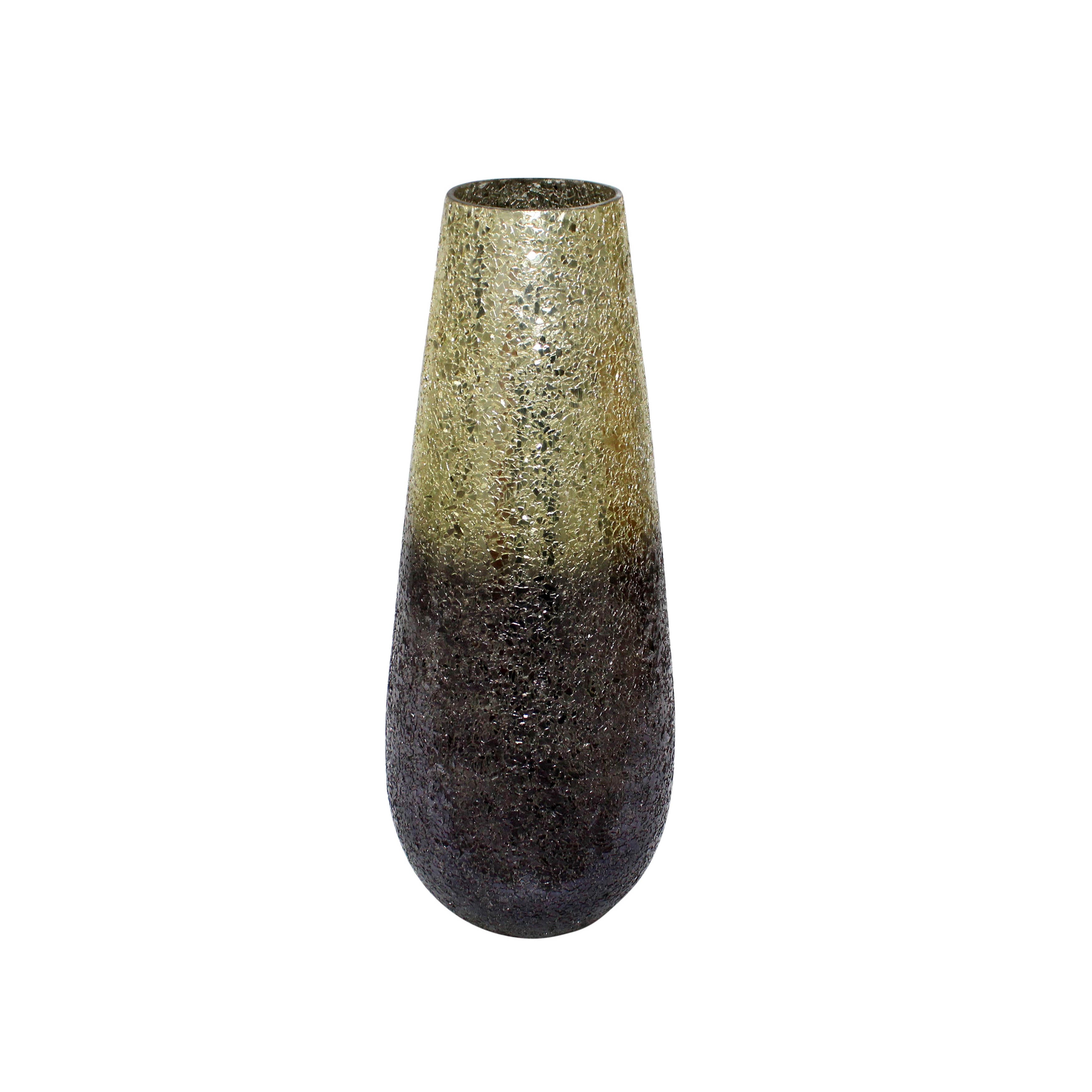 18" Crackled Vase, Gray Ombre, Vases