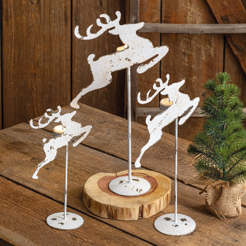 Set of Three Metal Reindeer