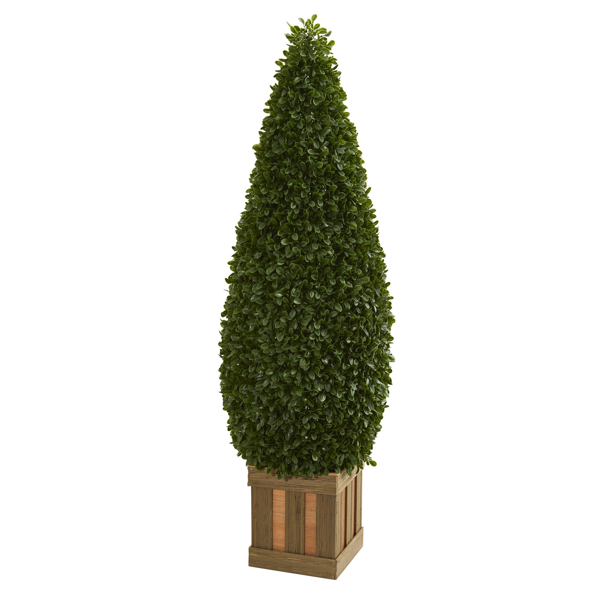 5' Boxwood Cone Topiary Artificial Tree with Decorative Planter