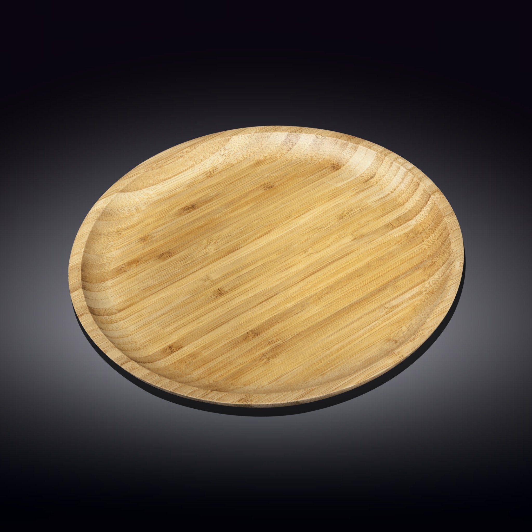 Set of 6 Natural Bamboo Platters 12"