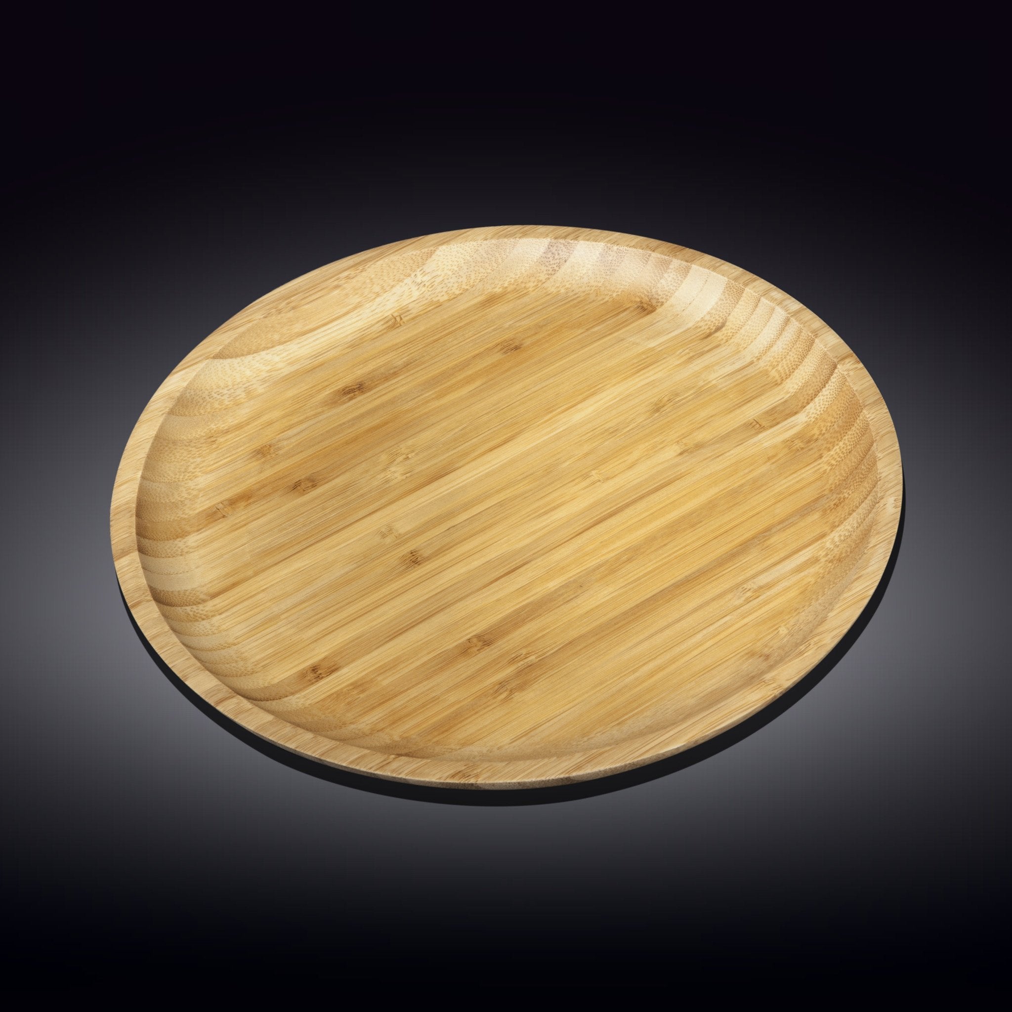 Set of 3 Natural Bamboo Platters 14" 