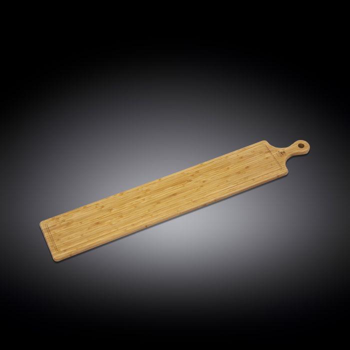 Natural Bamboo Long Serving Boards with Handle, Set of 2, 34"
