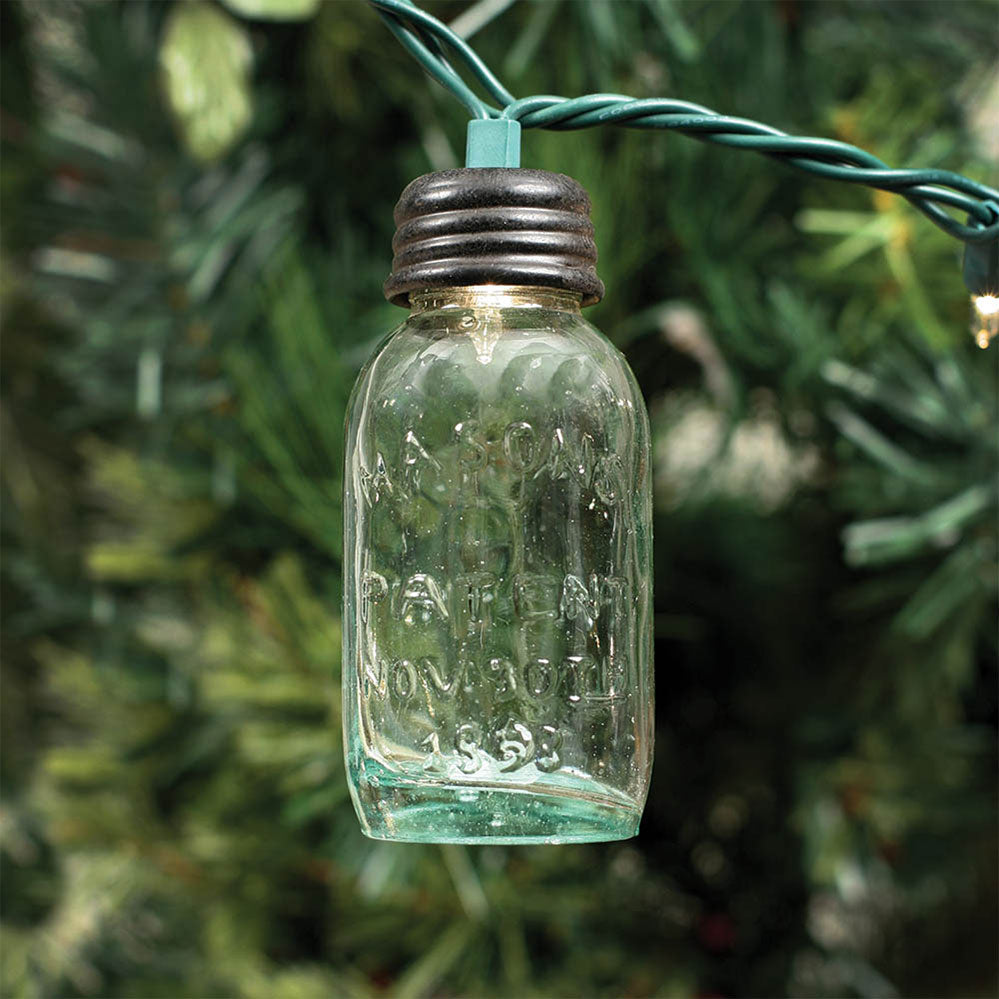 3.5" Glass Mason Jar Ornament for Christmas Lights - Box of 6