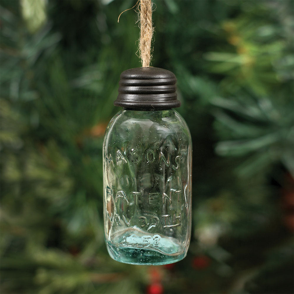 3.5" Hanging Mason Jar Ornament - Box of 4