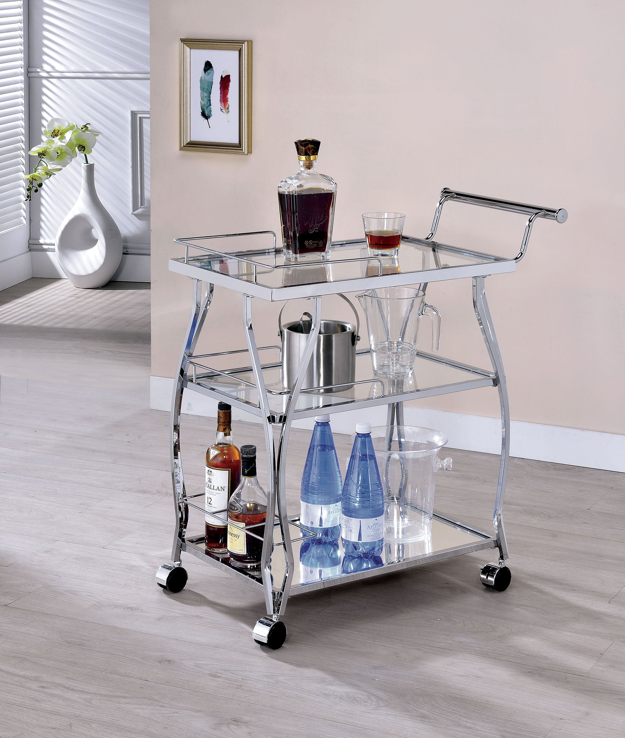 3-Tier Serving Cart in Chrome