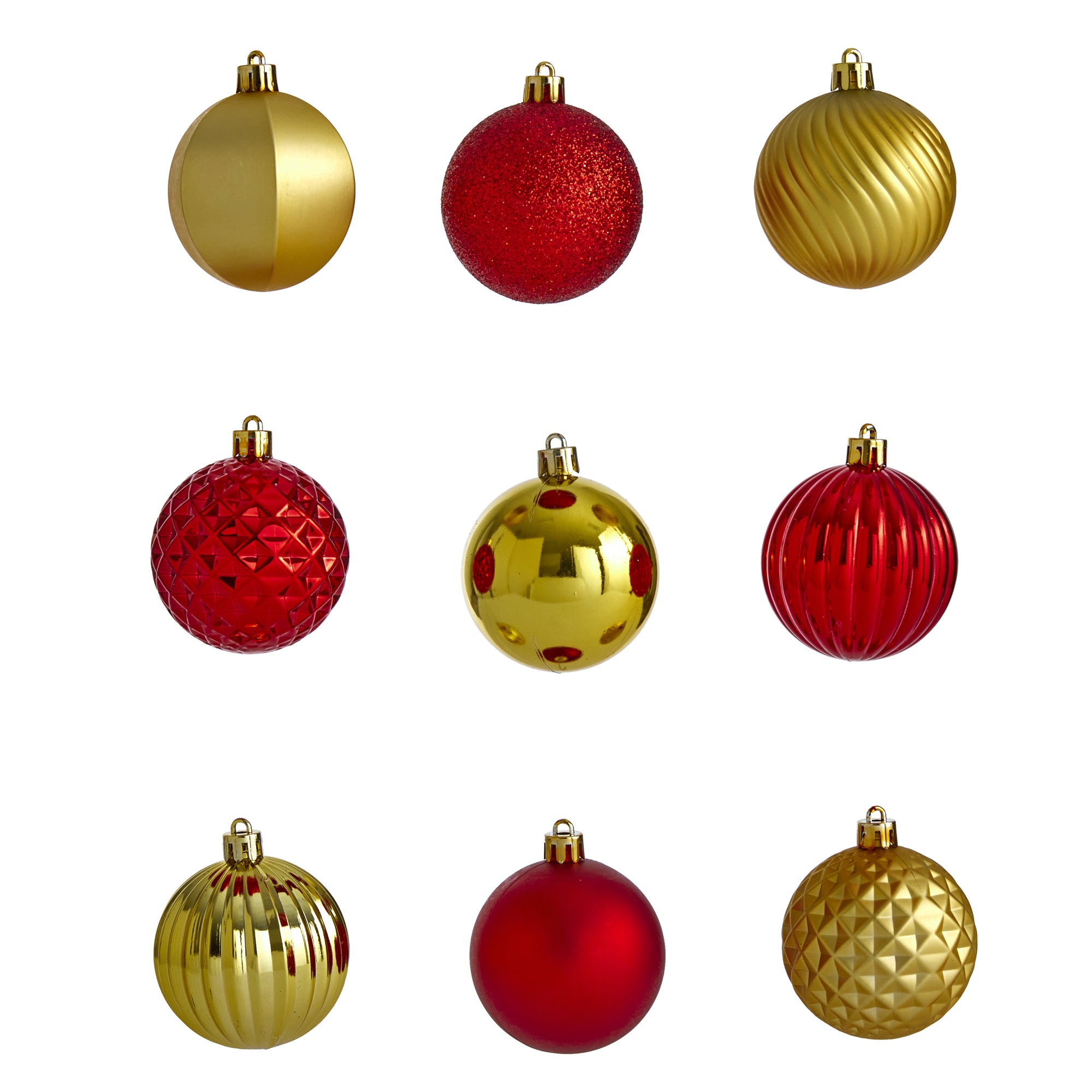 Holiday Shatterproof, 101 Count Christmas Tree Ornament Set, 60mm with Re-Useable Tube