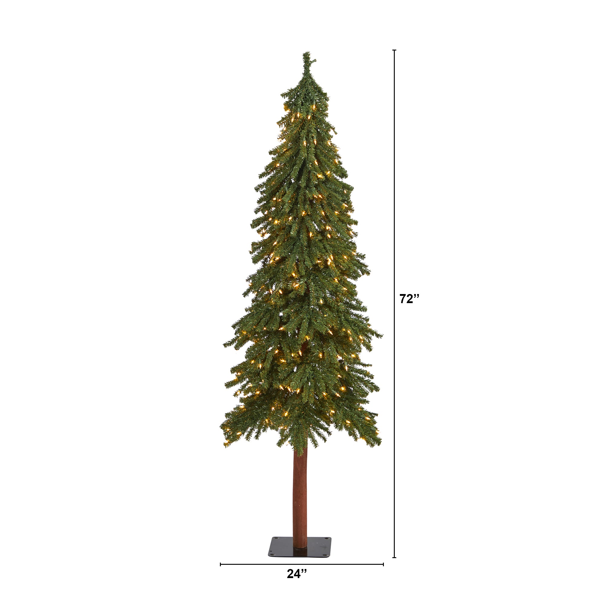6' Grand Alpine Artificial Christmas Tree with 300 Clear Lights and 601 Bendable Branches on Natural Trunk