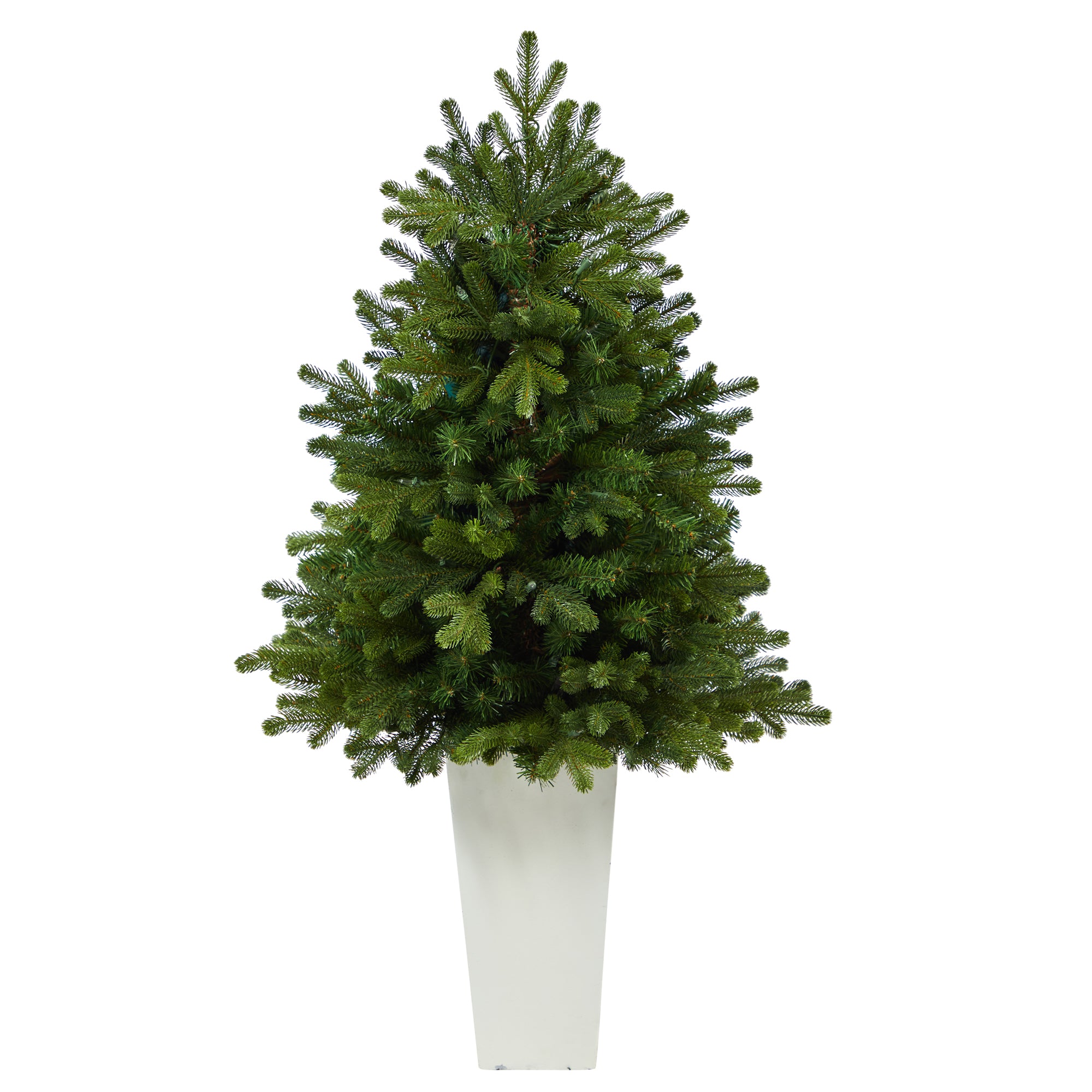 3.5' Washington Fir Artificial Christmas Tree with 50 Clear Lights in Tower Planter