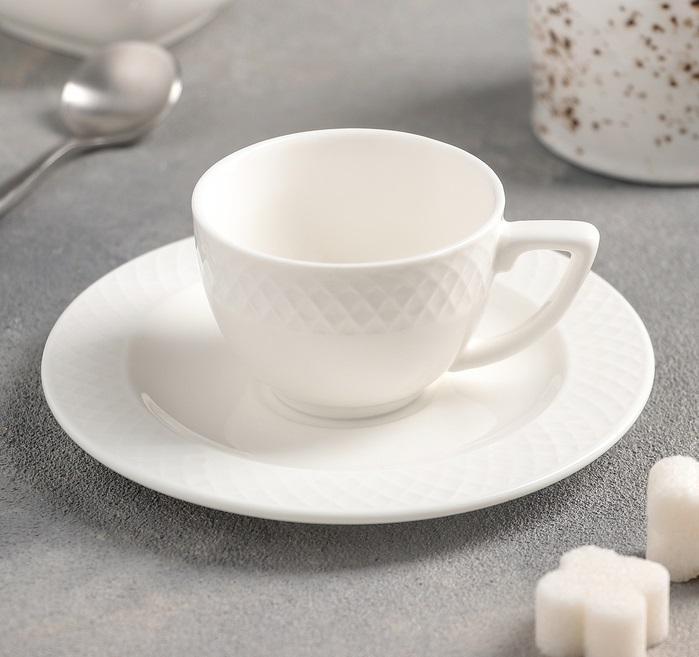Fine Porcelain Coffee Cup and Saucer (Set of 6)