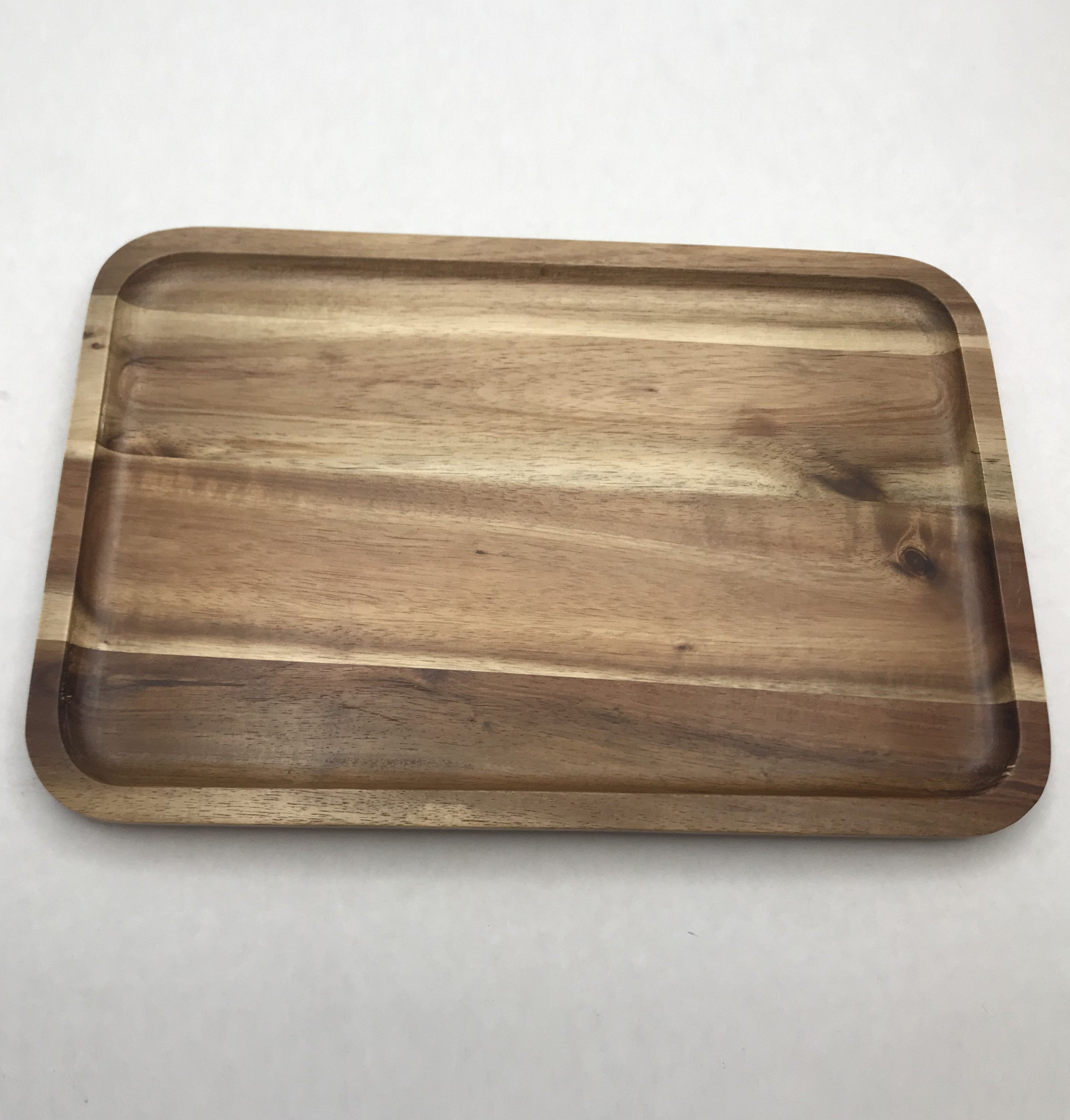 Set of 3 Acacia 12" Rectangle Serving Trays