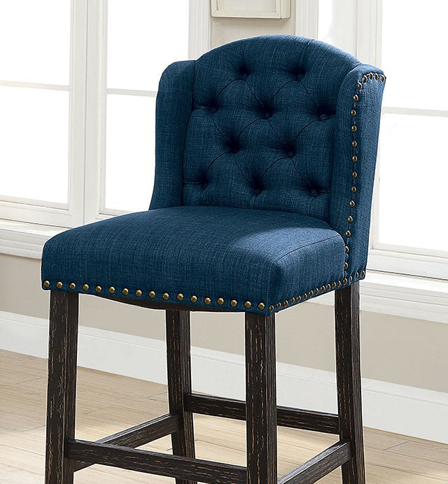 Elda Rustic Blue Bar Height Chair (Set of 2)