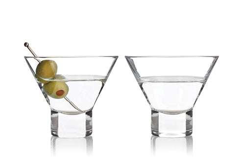Heavy Base Crystal Martini Glasses 