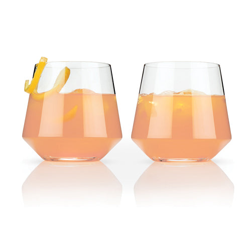 Angled Crystal Cocktail Tumblers 