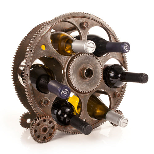 Gears And Wheels Wine Rack 